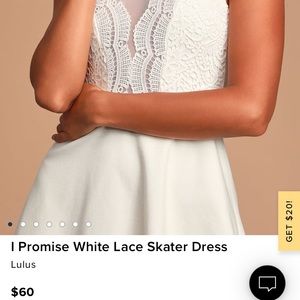 Lulus’ white lace skater dress -new